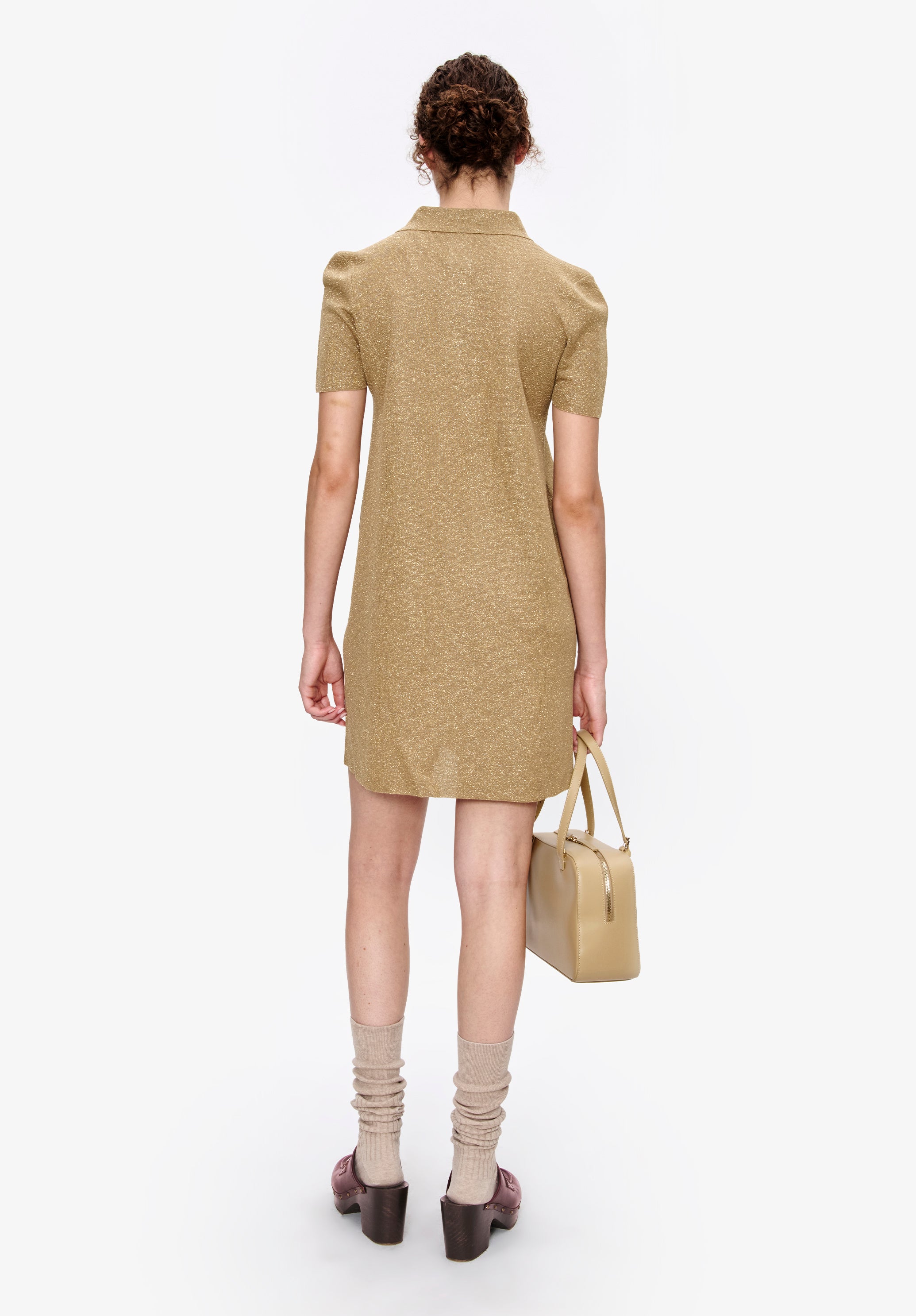 Metallised polo shirt collar dress - 3