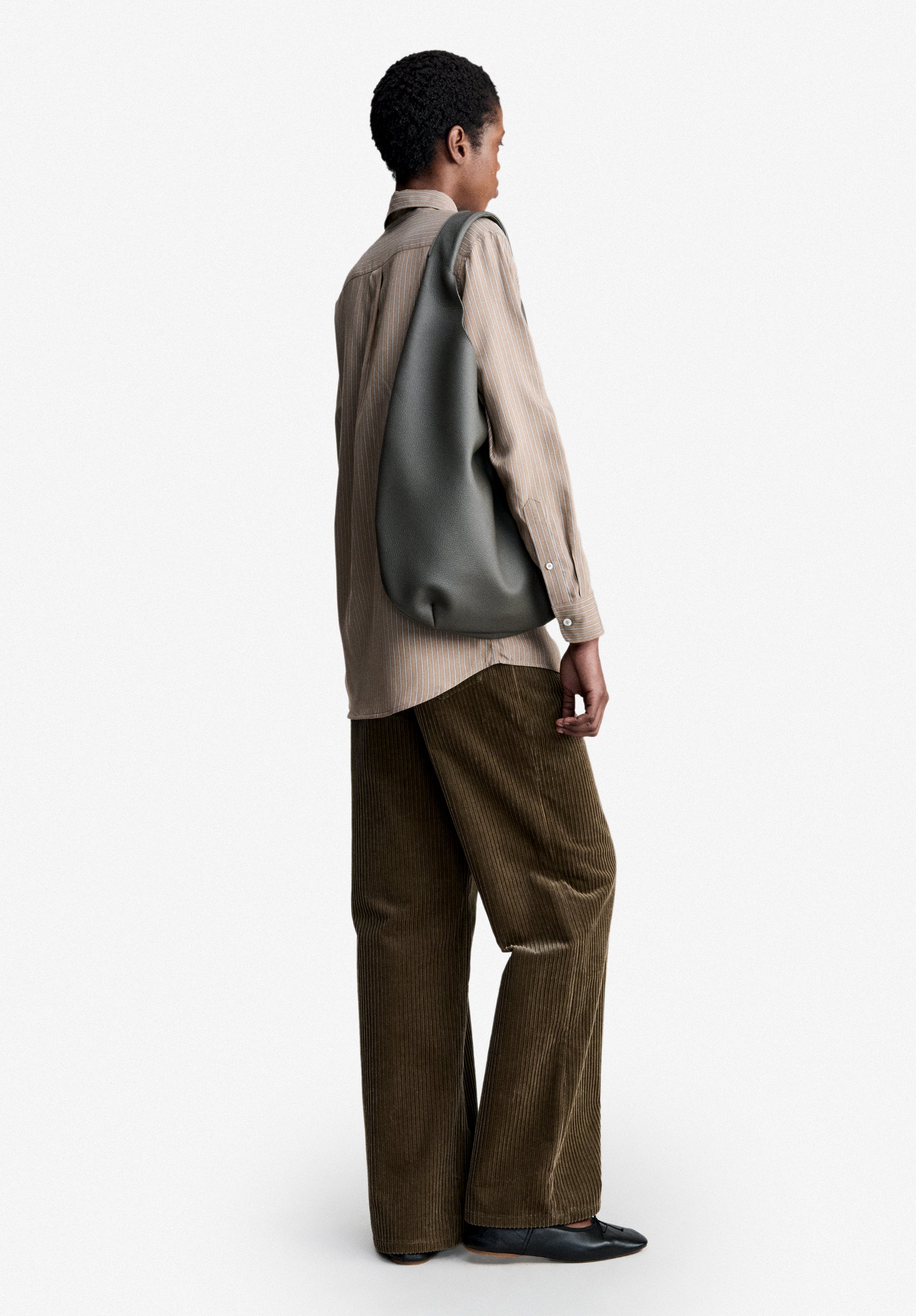 Flowing brown striped shirt - 2