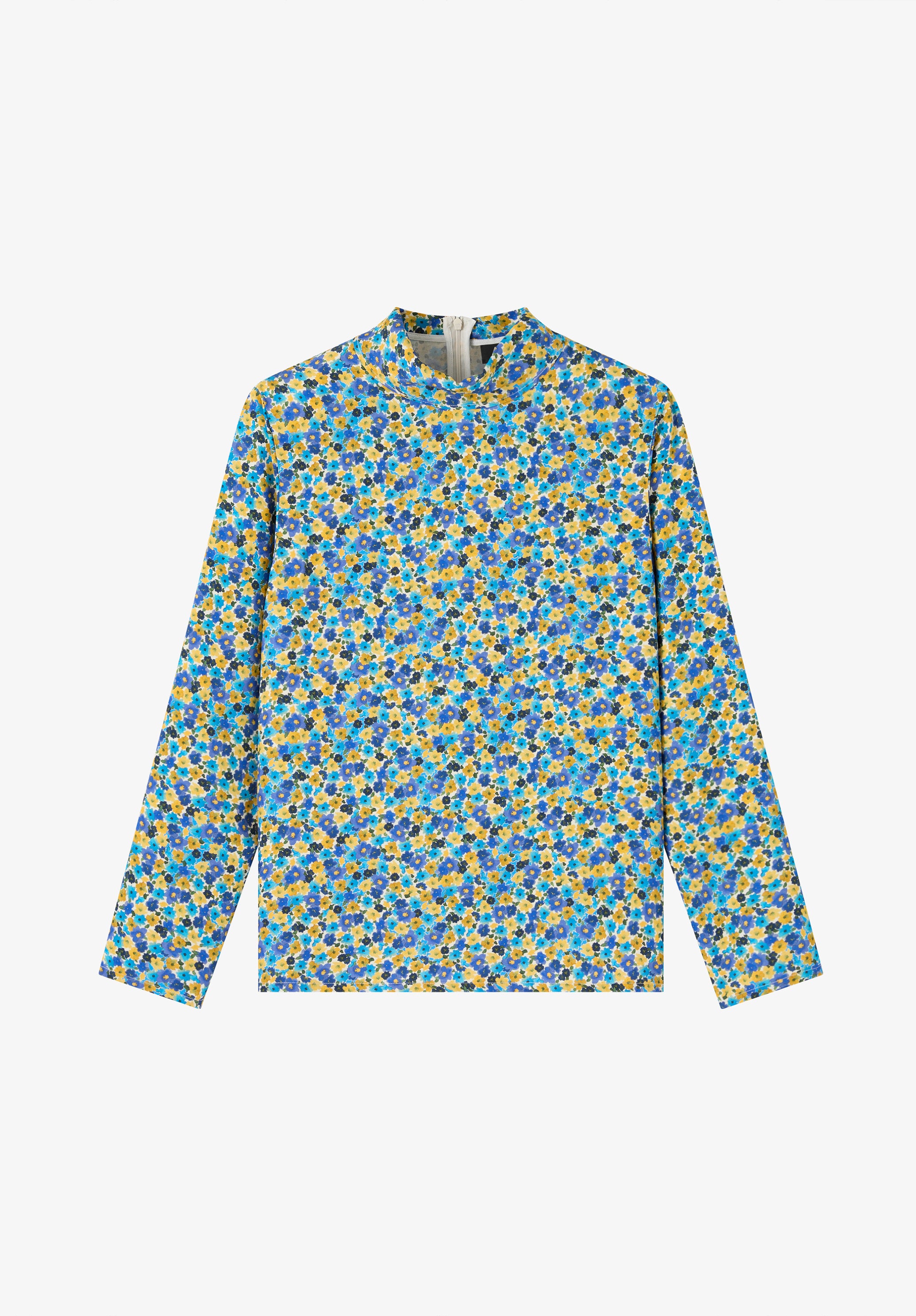 Flowing blouse with multicoloured floral motifs - 0