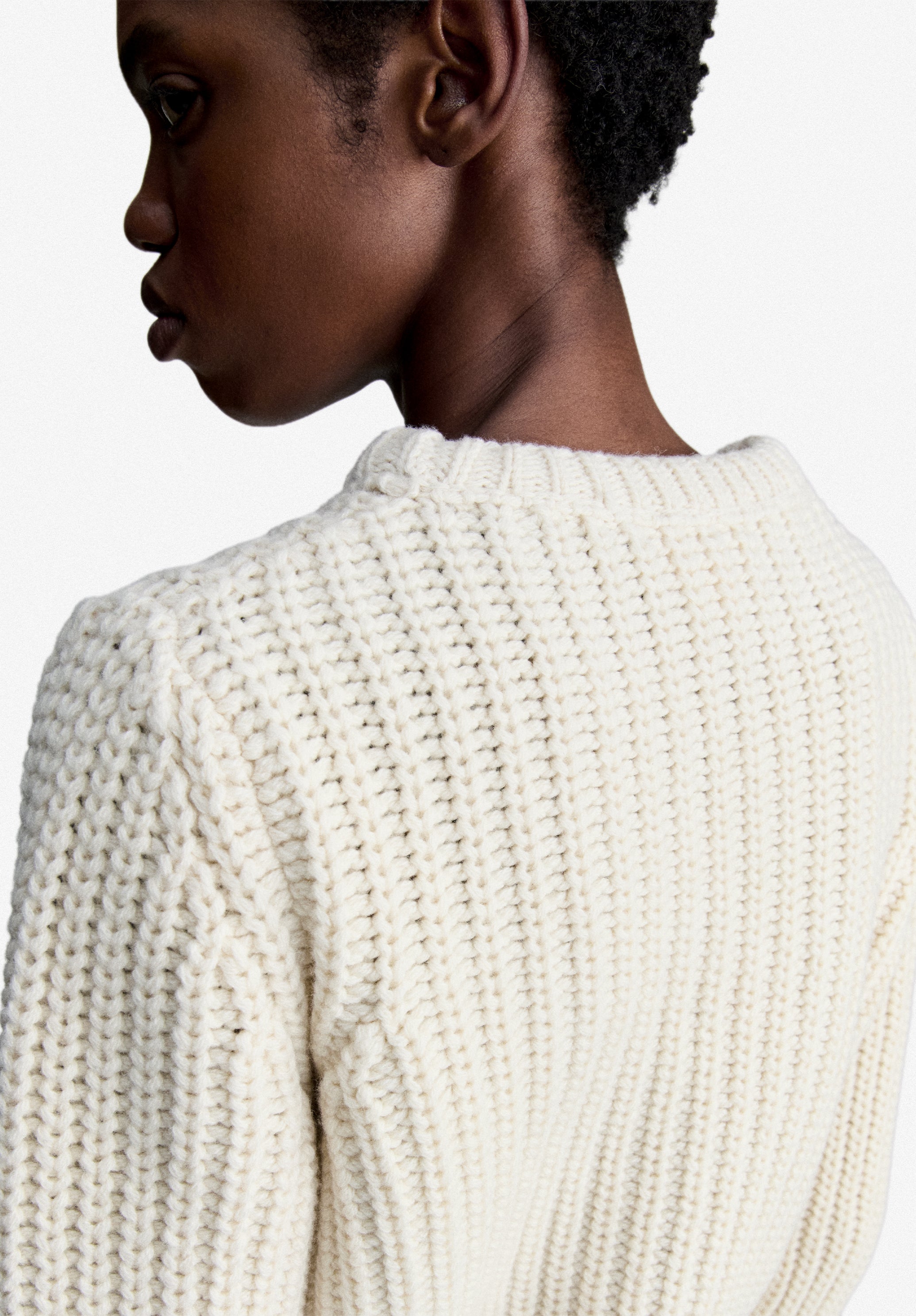 Ecru sweater in recycled wool - 3