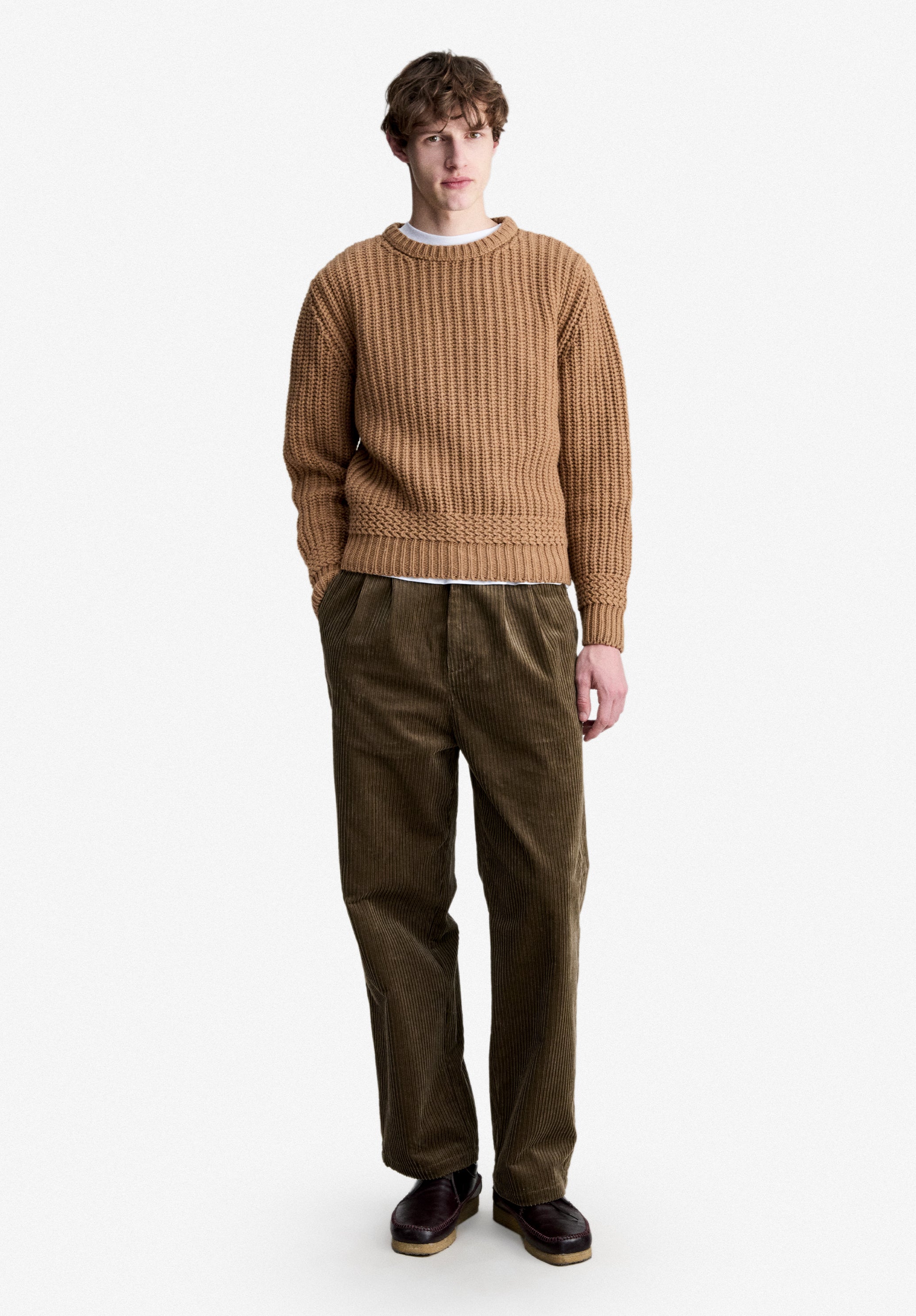 Camel sweater in recycled wool - 1