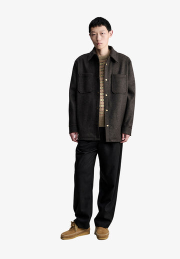 Thick heather brown wool jacket