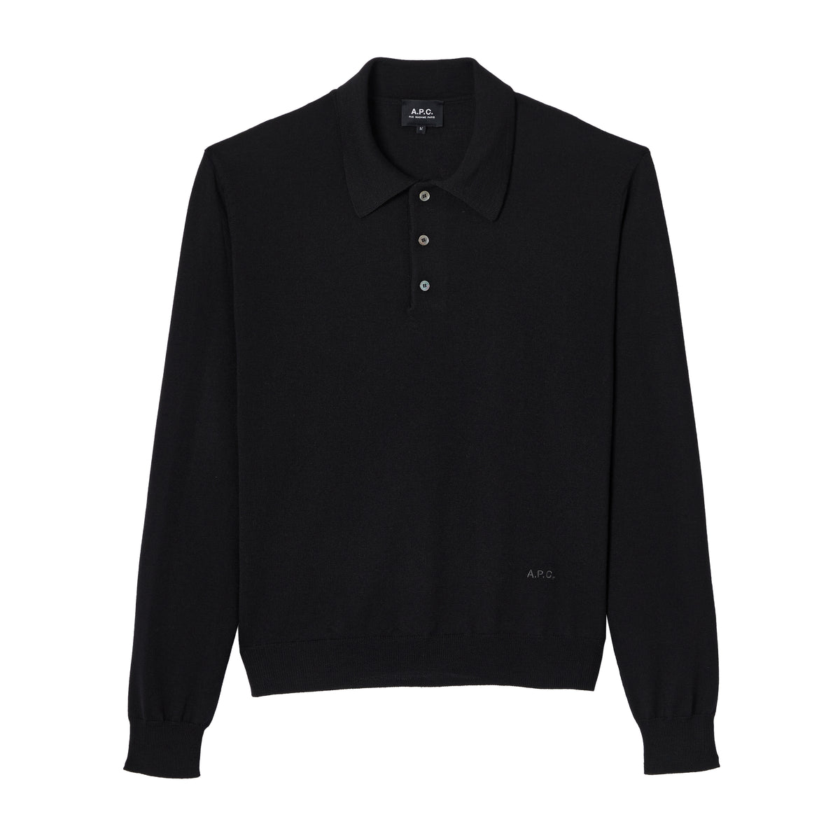 Long-sleeved wool polo shirt - 0