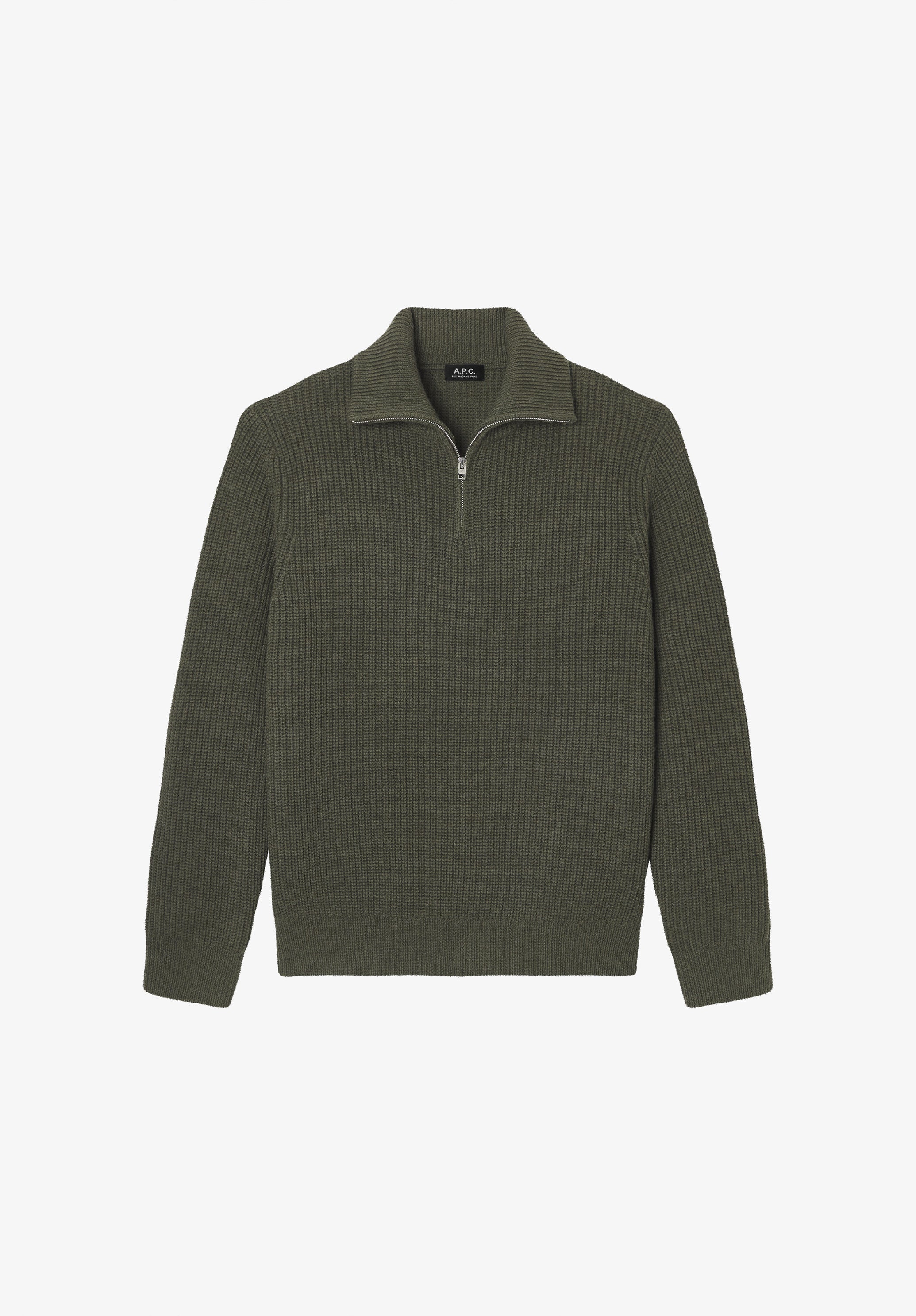 Khaki quarter-zip sweater