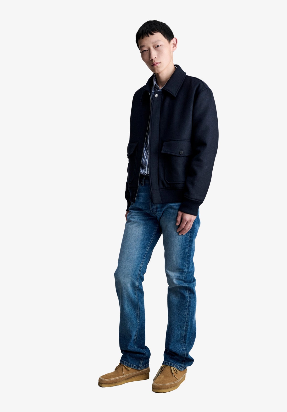 Navy blue wool jacket