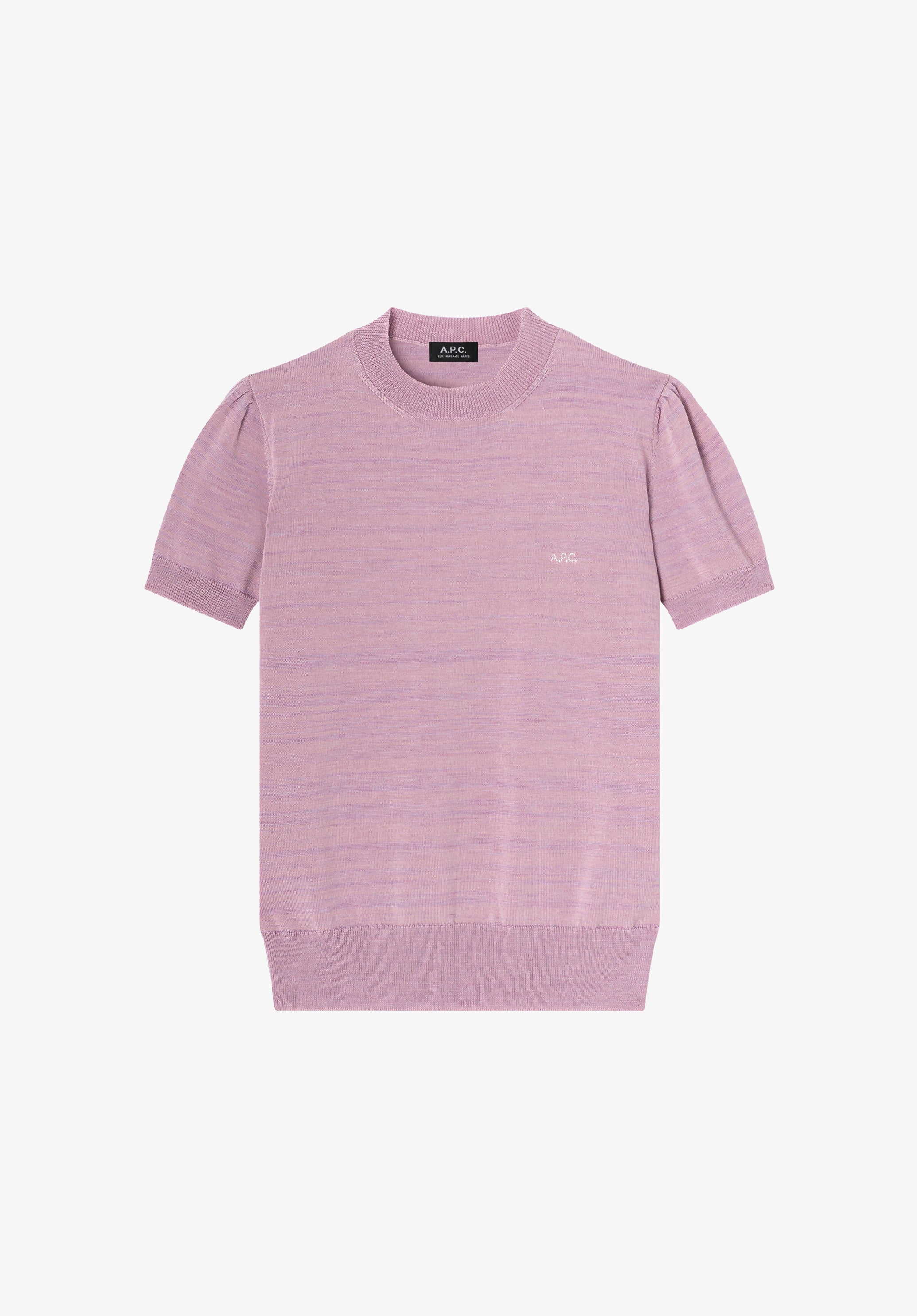 Fitted pink merino wool sweater - 0